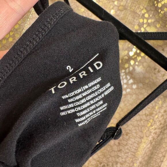 Torrid Black Foxy Stretchy Cotton Halter Neck Tank Top 2X 18/20 NWT - Picture 5 of 11